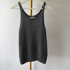 Vince 100% Silk Chunky Knit Sleeveless Dress Tank | Gray | XS